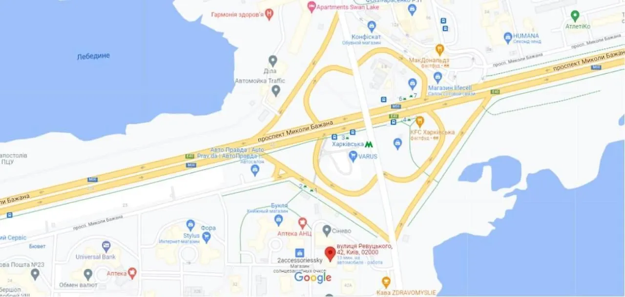Уютная квартира метро Харьковская 3 мин, Паспорт-Сервис, Аэропорт Борисполь Киев 0*,  Украина